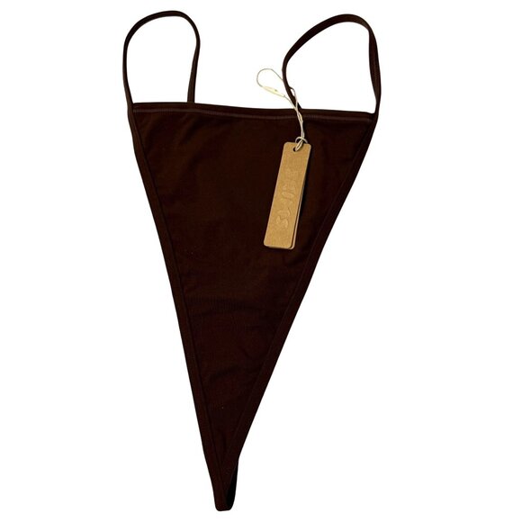 SKIMS Fits Everybody T-String Thongs Lot of 2 Grey Cocoa Large - Picture 3 of 9